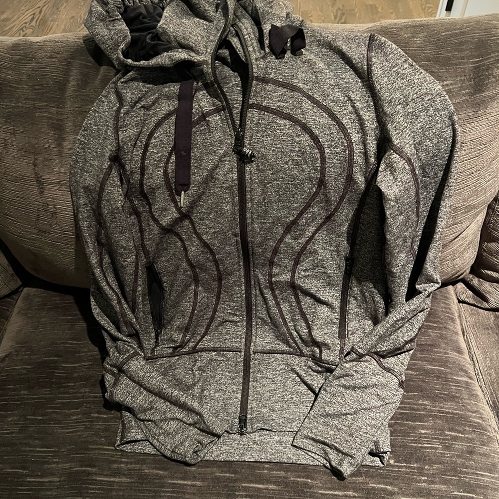 Lululemon Athletica Heathered Gray Hoodie with Dark Accents